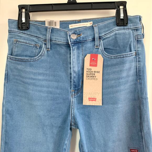 Levi’s 720 High Rise Super Skinny Cropped Jeans in Indie Disco - Picture 6 of 14